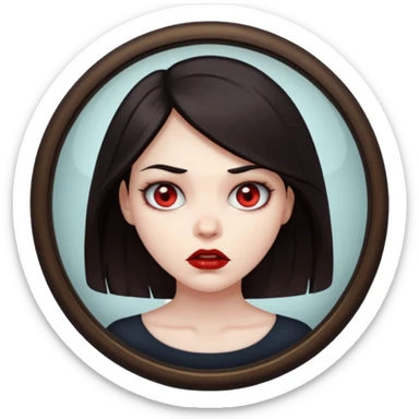 killer in mirror behind woman sticker