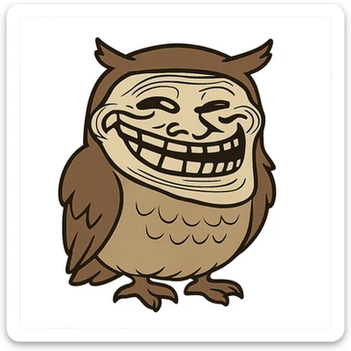 owl trollface meme sticker