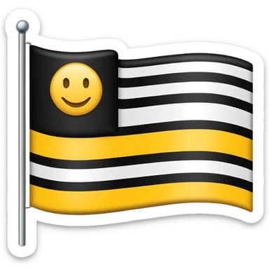 A flag emoji similar to German flag but replace color red with white sticker