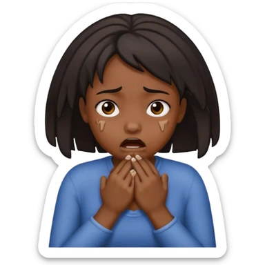 Black girl choking herself with her hands sticker