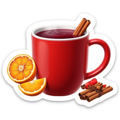 mulled wine emoji in red mug sticker