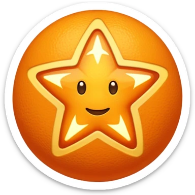 5 orange star sticker