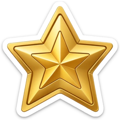 A cute 3D Stylized icon of Star Ticket Pass Iconfor game sticker