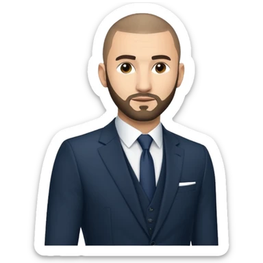 karim benzema, light skinned, wearing suit sticker