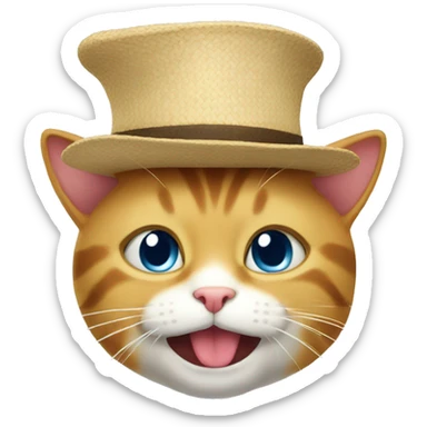 Cat wesring hat sticker