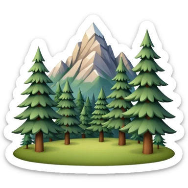 forest and mountains with fir trees sticker