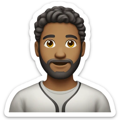 Teen light skin Bengali Man with beard and wavy hair sticker