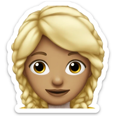 Blonde girl in a New Year's costume sticker