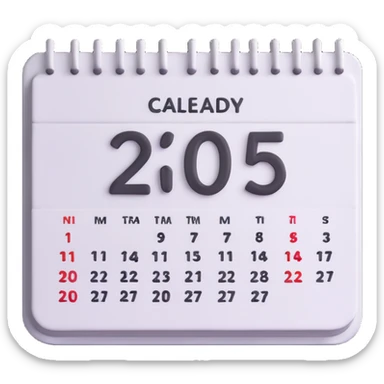 white calendar with just the number 2025 sticker