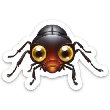 funny big eyed bug attracted to light sticker