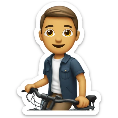 Criança menino loiro em cima de uma bicicleta  sticker