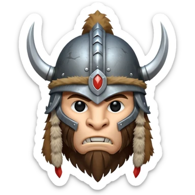 barbarian helmet object icon, metal helmet with thick fur trim, rugged tribal look, fantasy warrior style, 3D cartoon, mobile game icon style, centered, clean background, no text, no watermark

 sticker