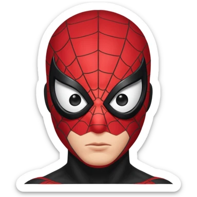 Spiderman face black costume sticker