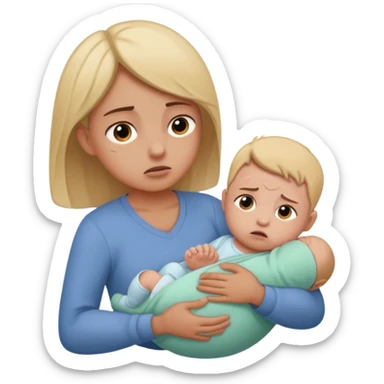 Giving birth emoji mom pushing out baby sticker
