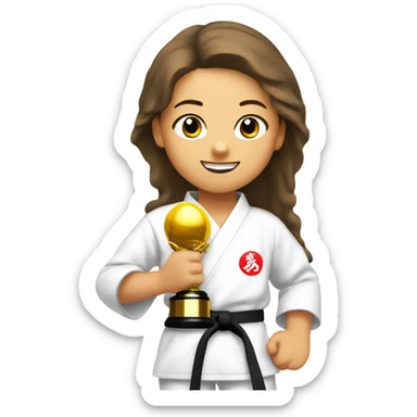 Girl karate trophy sticker