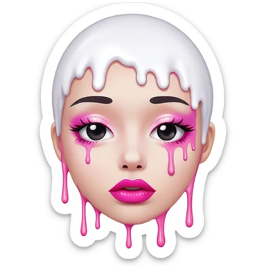 Only white paint dripping off Floating pink lip sticker