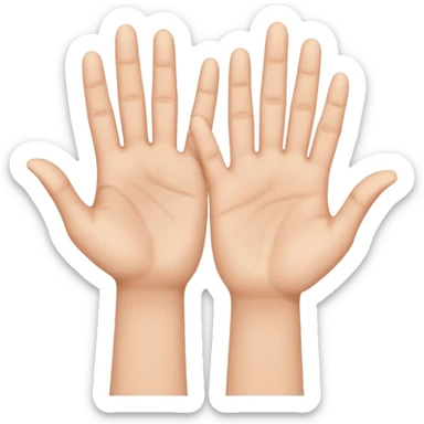 hands side by side, palms facing forward, fingers extended to show ten sticker