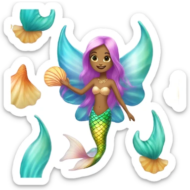 fairy emoji with mermaid details  sticker