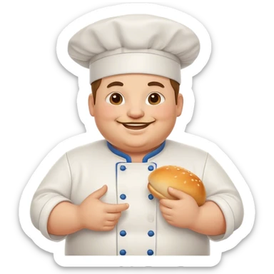 a very chubby chef sticker