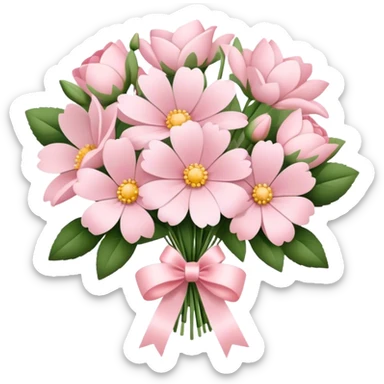 pale pink flower bouquet  sticker