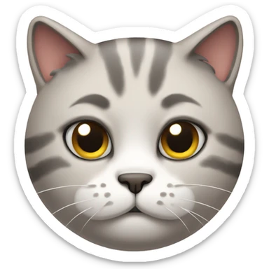 cat with annoyed face sticker