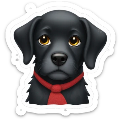 A black dog whit Christmas shirt on sticker