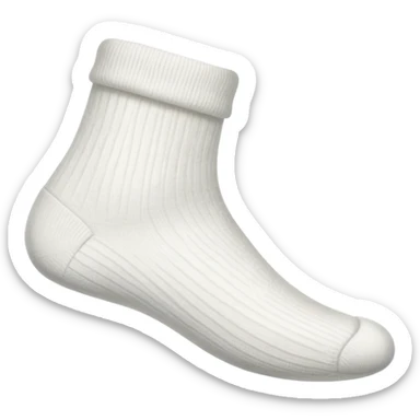 smelly white sock on feet, sole view and shape sticker