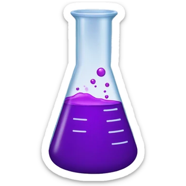 Lab beaker with purple substance in it  sticker