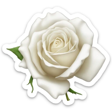 Wilted white rose sticker