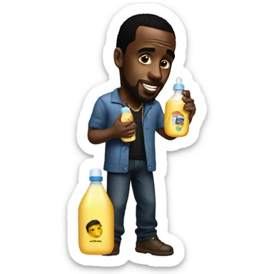 p-diddy holding baby oil sticker