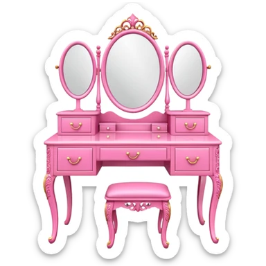 pink DRESSING TABLE sticker