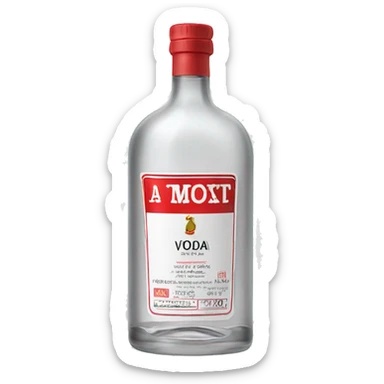 vodka bottle red label sticker