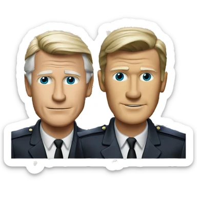 Martin Milner and Kent McCord in Adam-12 sticker