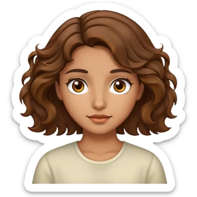 A girl with brown wavy hair and brown eyes and olive skin  sticker