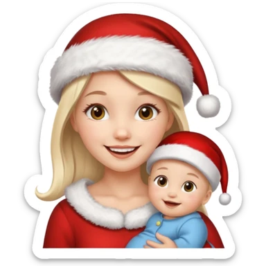 christmas girl with baby face sticker