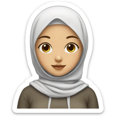 Hijab girl with a cute cat sticker
