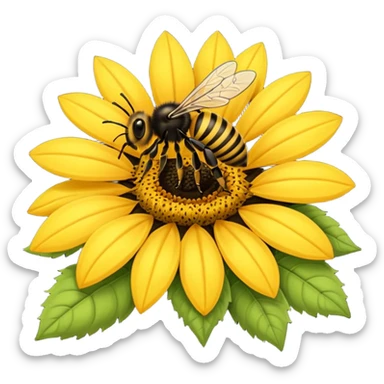  girasol y una aveja grande sticker