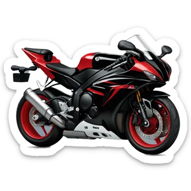 Black and red Yamaha R1 motorcycle  sticker