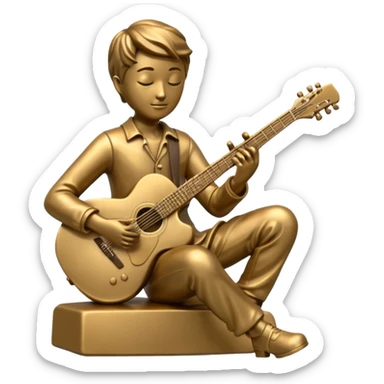 statue playing guitar sticker