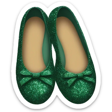 Dark green glitter ballerina shoes sticker