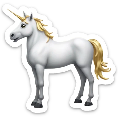 Unicorn with gold horns and hoofs sticker