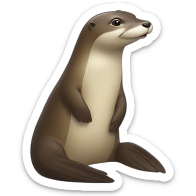Une loutre qui fait un câlin a un canard sticker