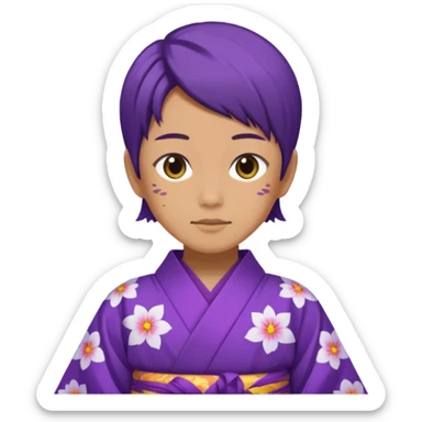não binário japones kimono roxo sticker