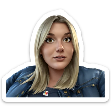 blonde girl in denim jacket sticker