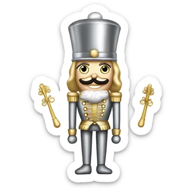 silver and gold nutcracker sticker