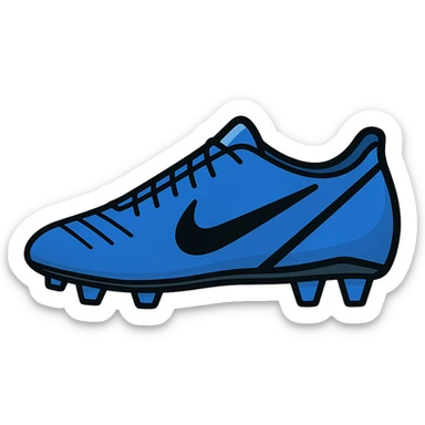 Make the football boot blue. The original style is sticker style, which does not support editing, so use the general style editor to keep the sticker look while making the boot blue. sticker