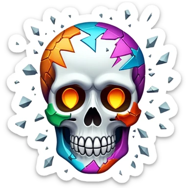 Calavera explotando sticker