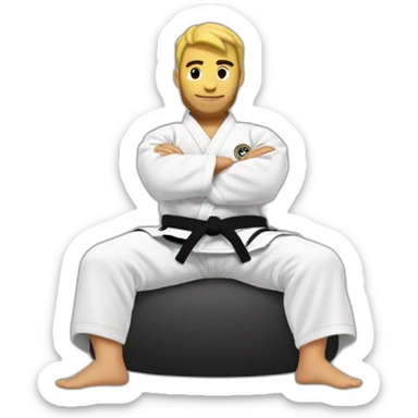 Jiu-Jitsu black belt sitting in his butt scooting forward  sticker