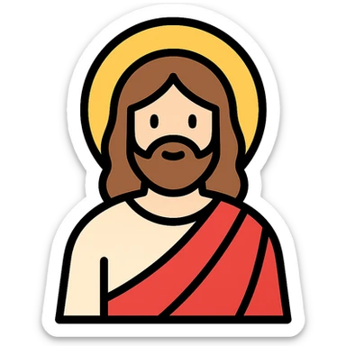 icon of Jesús, classic robe and beard, modern icon design sticker