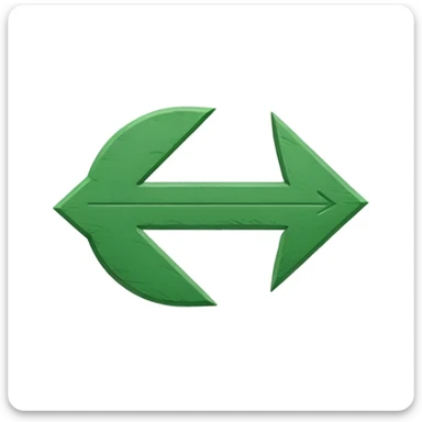 semicircular green arrow, chalk texture, white and green sticker